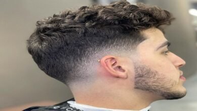 mid taper fade curly hair