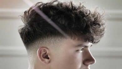 mid taper fade textured fringe