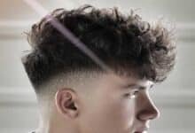 mid taper fade with textured fringe