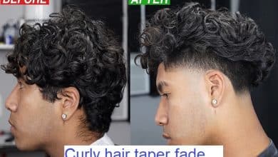 curly hair taper fade