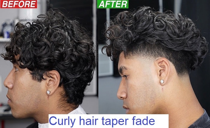 curly hair taper fade