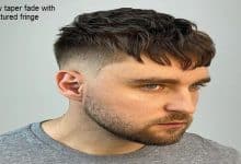 low taper fade with textured fringe