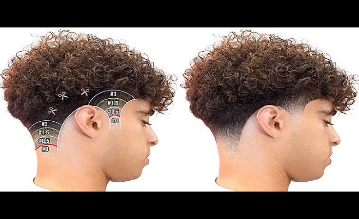 taper fade curly hair